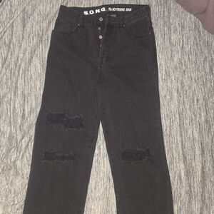 NWOT S.O.N.G. Black Distressed 90's Boyfriend Jeans